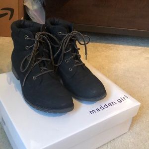 Black madden girl combat boots 6.5